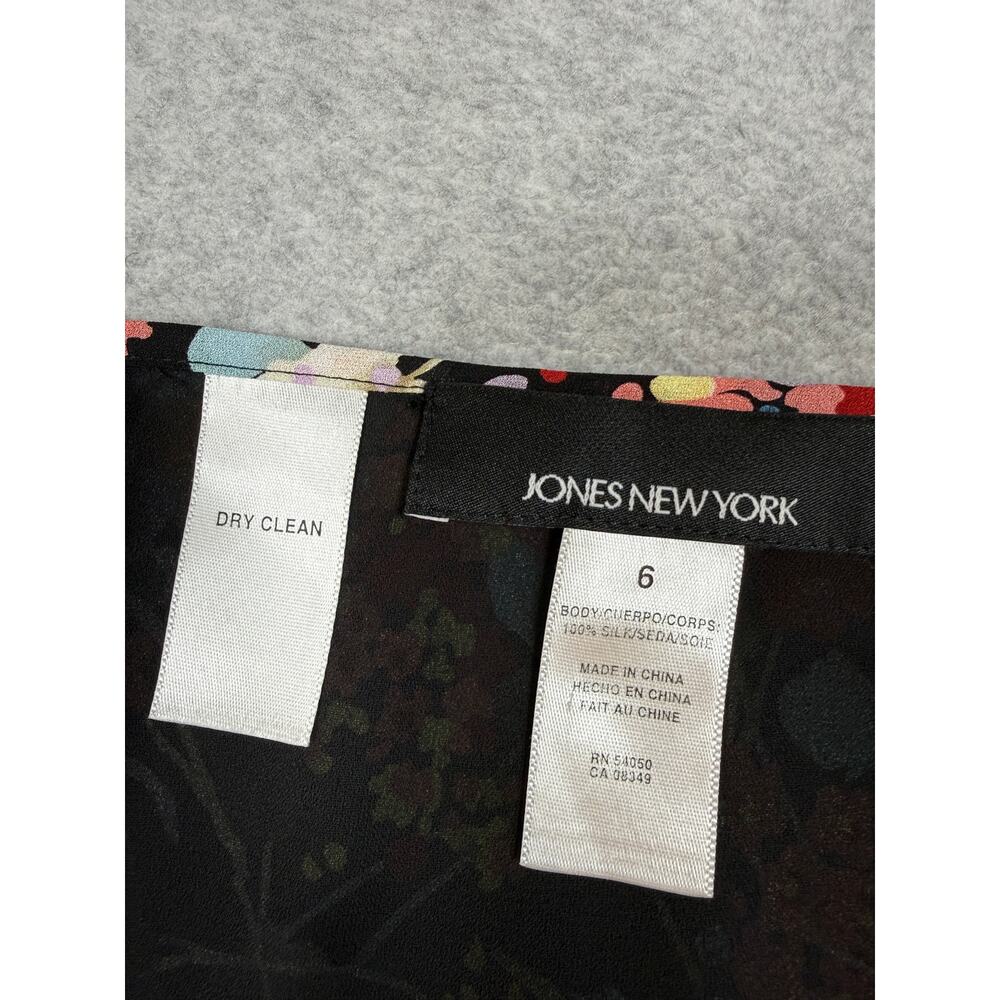 Jones New York Floral Silk Midi Skirt Flare Womens Size 6 - Picture 3 of 6